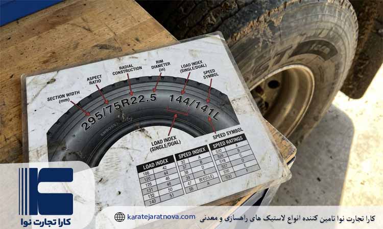 مشخصات روی لاستیک کامیون 